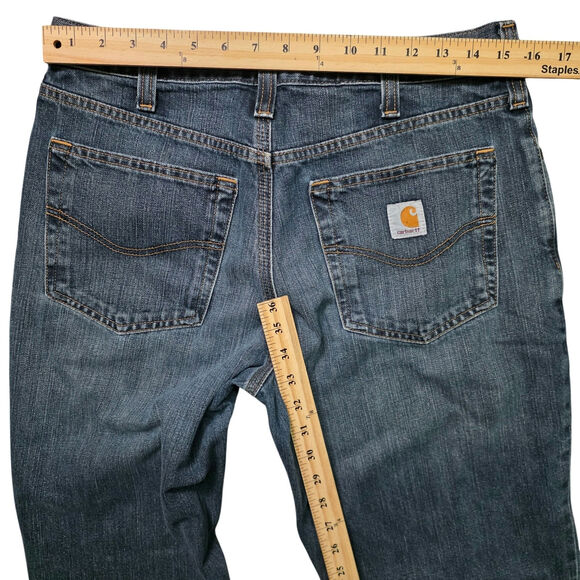 Carhartt Denim Work Jeans Men’s 32 x 34 Blue Distressed Style B01 - Picture 2 of 10